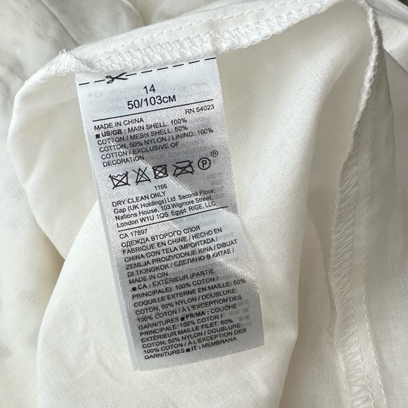 NWT Banana Republic Short Sleeve Eyelet Midi Dress Ivory Sz 14 - Picture 11 of 11